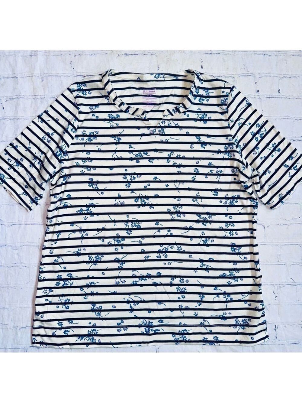 NWOT Women’s Large Petite LL Bean Supima Cotton VNeck Tunic Shirt Blouse